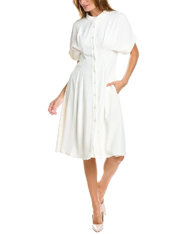 Women's shirt dress clean chic -Gracia Pleated Shirtdress