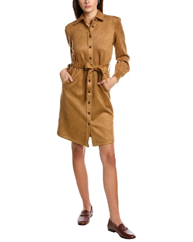 Women's shirt dress snow flair -Brooks Brothers Microsuede Shirtdress