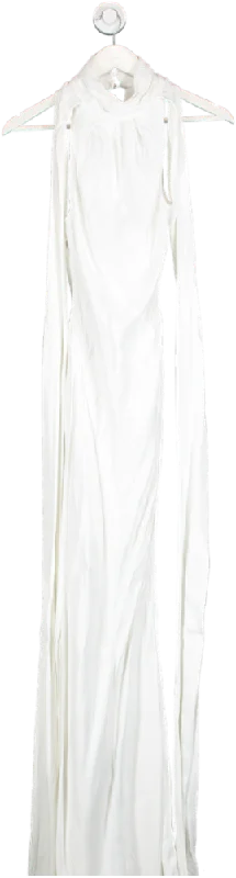 ladies-maxi-dress-picnic-poise-Karen Millen White High Necked Maxi Dress UK 6