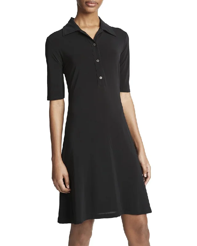 Women's shirt dress bump flair -Vince Elbow Sleeve Polo Shirtdress