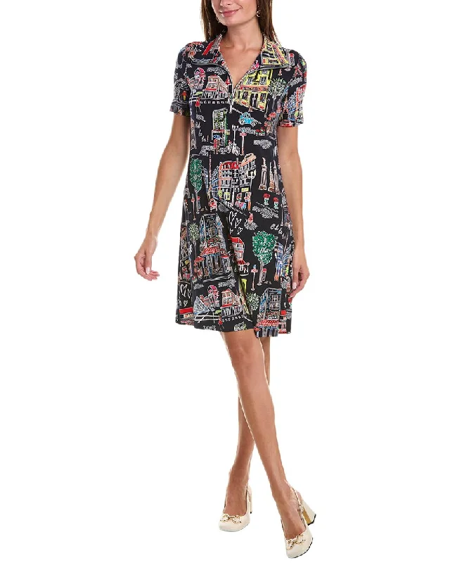 Women's shirt dress free flair -Joseph Ribkoff Funnel Neck T-Shirt Dress