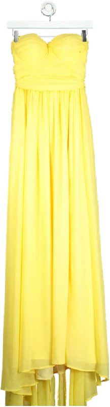 ladies-maxi-dress-turquoise-twirl-Coast Yellow Corset Drape Chiffon Bridesmaids Maxi Dress UK 10