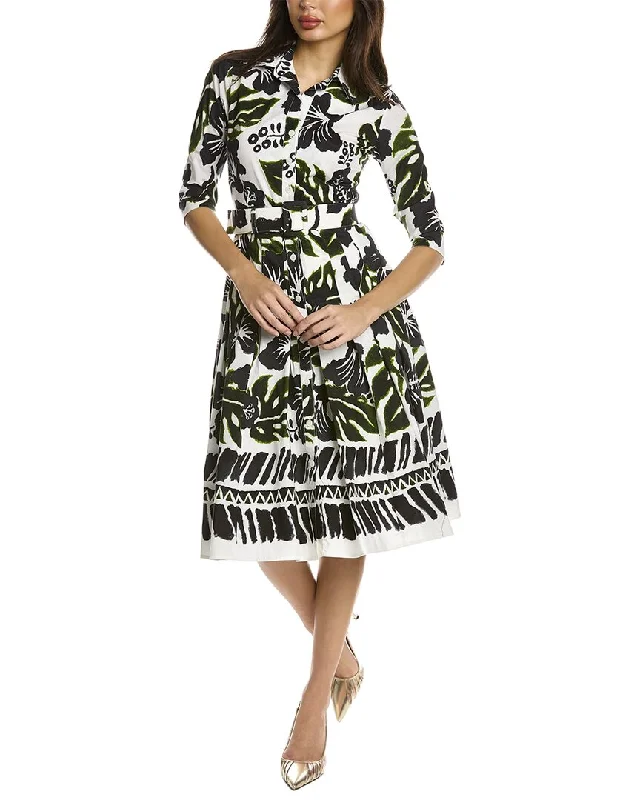 Women's shirt dress ray flair -Samantha Sung Patricia Wool & Silk-Blend Shirtdress