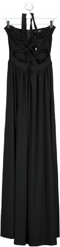 ladies-maxi-dress-sweetheart-silk-Oeuvre Black Cut Out Maxi Dress UK 8