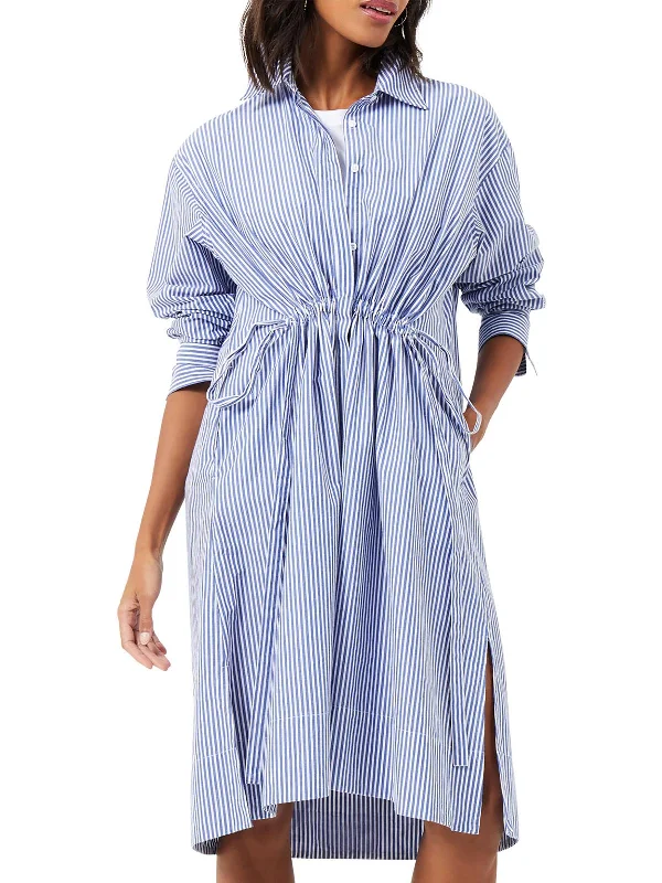 Women's shirt dress bump flair -Rhodes Sus Pop Womens Cotton Knee-Length Shirtdress