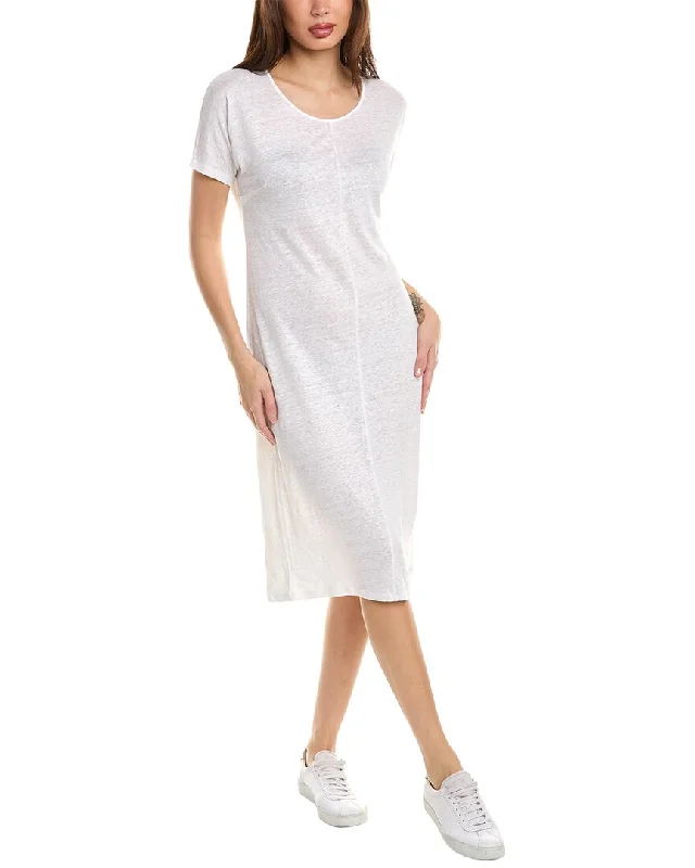 Women's shirt dress vine flair -Majestic Filatures Linen-Blend T-Shirt Dress