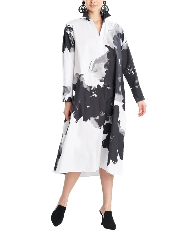 Women's shirt dress egg glow -Natori Taichou Poplin Shirtdress