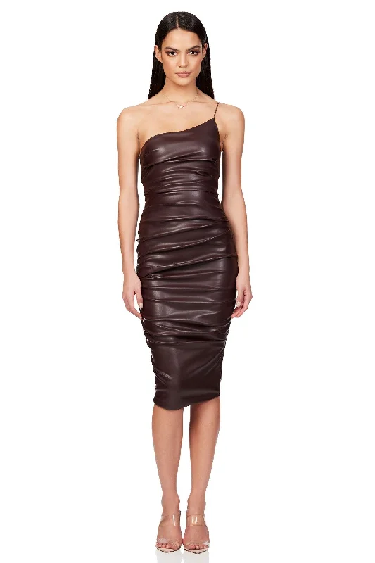 Women's midi dress pale chic -Nookie Rhea Midi Dress - Chocolate