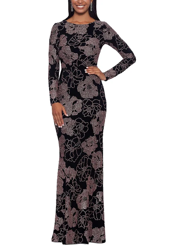 ladies-maxi-dress-olive-orchid-Womens Floral Print Maxi Evening Dress