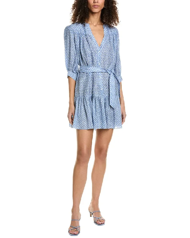 Women's shirt dress trek pop -Sandro Drop-Waist Linen & Silk-Blend Shirtdress