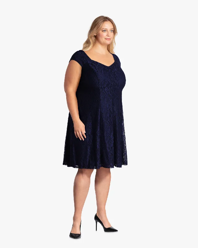 Women's flare dress budget -Galilee Lace Fit & Flare Dress | Navy