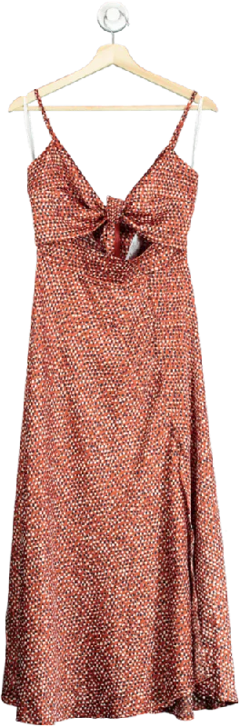 ladies-maxi-dress-fuchsia-fable-Tenki Red Polka Dot Maxi Dress UK 10