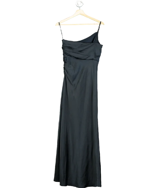 ladies-maxi-dress-youthful-yield-FOREVER NEW Blue Kelly One Shoulder Satin Maxi Dress UK 8