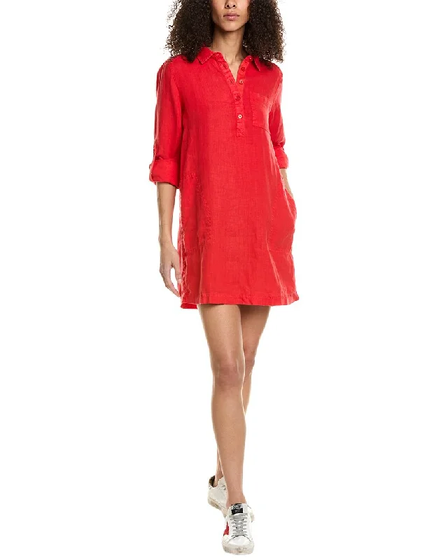 Women's shirt dress sheen flair -Michael Stars Eleanor Utility Linen Shirtdress