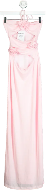 ladies-maxi-dress-wrap-wisp-White Fox Pink Maxi Dress UK XS