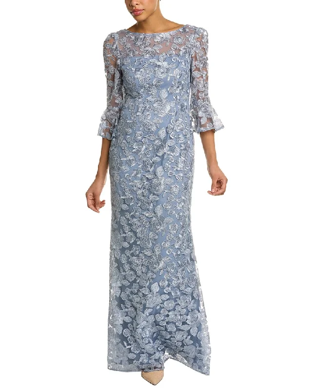 ladies-maxi-dress-solid-serenity-Adrianna Papell Embroidered Maxi Dress