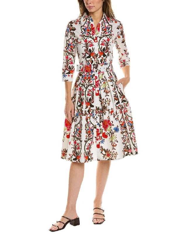 Women's shirt dress haze flair -Samantha Sung Audrey 1 3/4-Sleeve Shirtdress