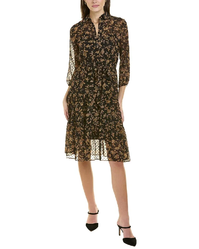 Women's shirt dress tidy pop -Nanette by Nanette Lepore Swiss Dot Shirtdress