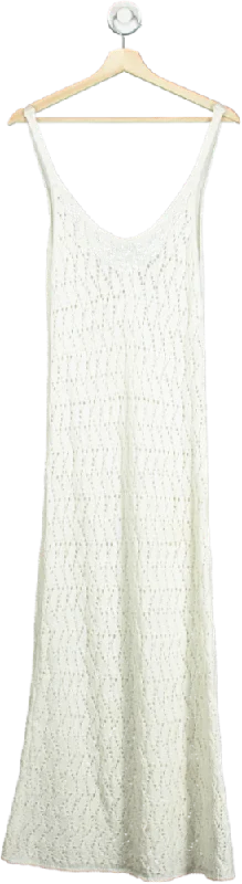 ladies-maxi-dress-everyday-elegance-Oysho White Crochet Maxi Dress UK S