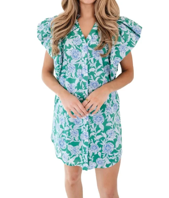 Women's shirt dress wed pop -Merritt Shirt Dress In Green