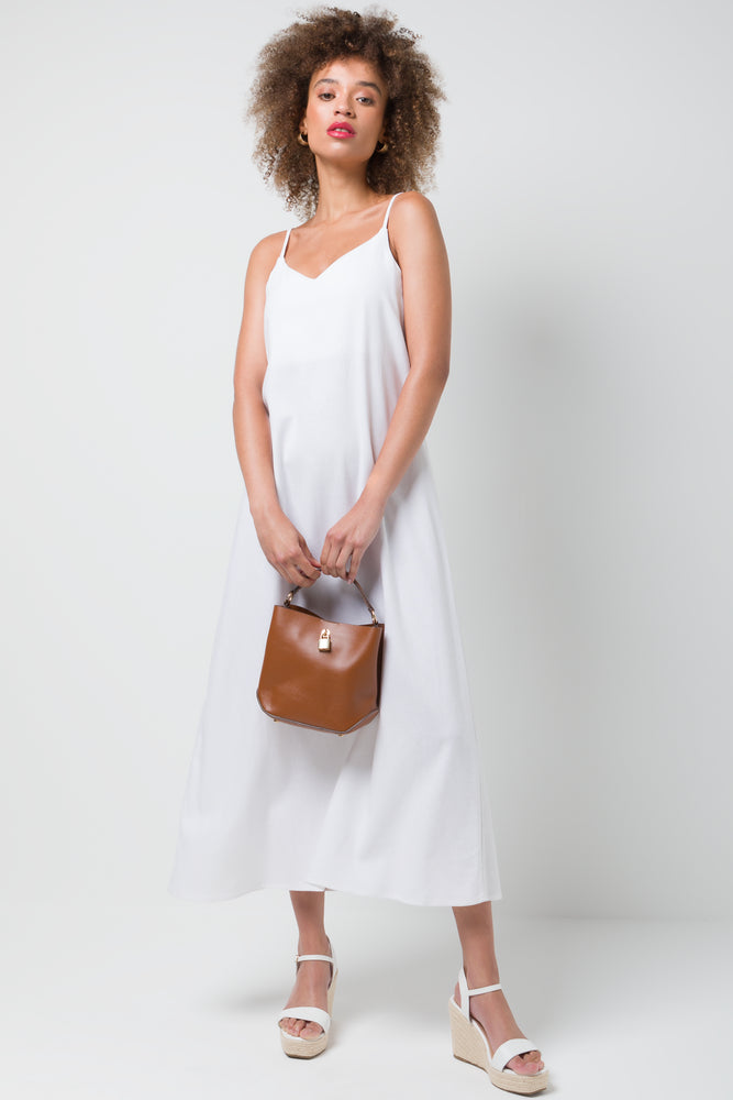 ladies-maxi-dress-edgy-ember-Linen Strappy Maxi Dress White