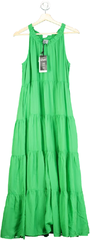 ladies-maxi-dress-lace-luminance-Eleven Loves Green Ruby Tiered Maxi Dress UK M/L