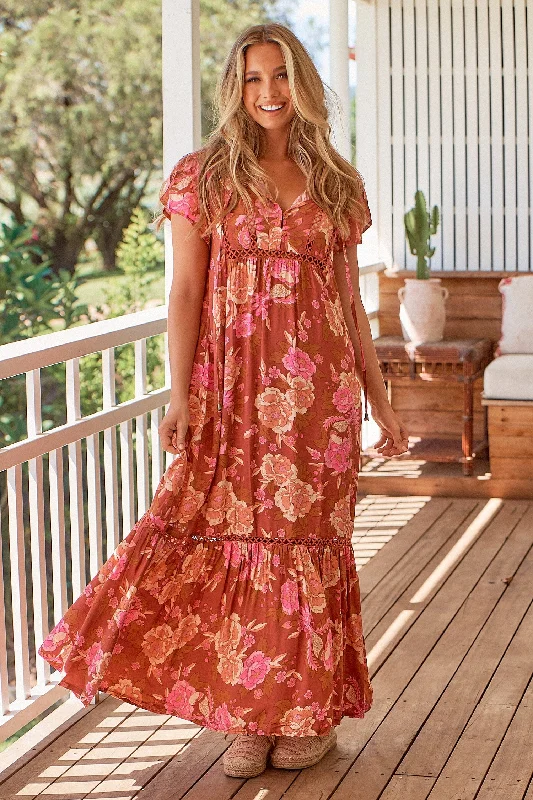 ladies-maxi-dress-ankle-allure-Valerie Maxi Dress - Woodstock