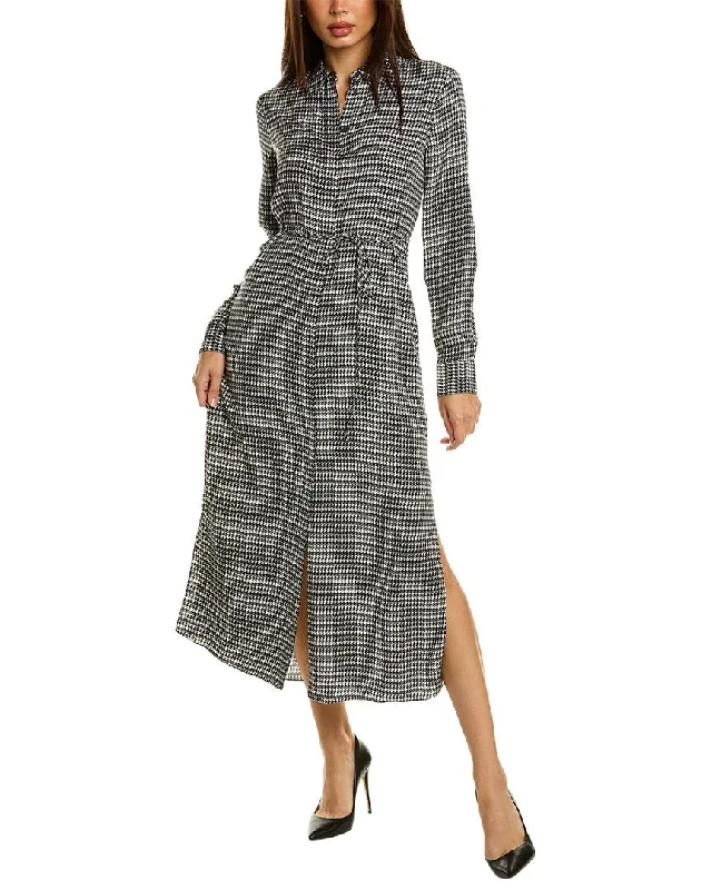 Women's shirt dress weave pop -Theory Belted Shirtdress