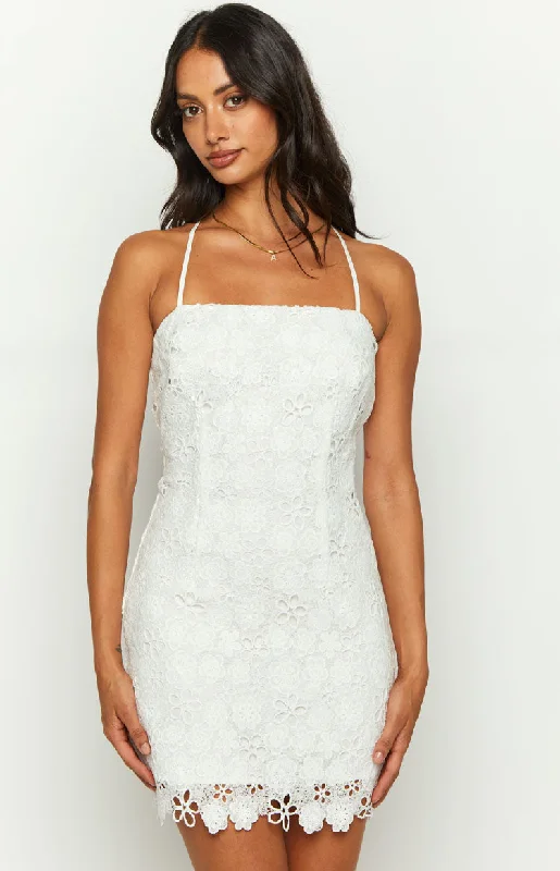 ladies-mini-dress-curvy-charm-Starlette White Lace Mini Dress