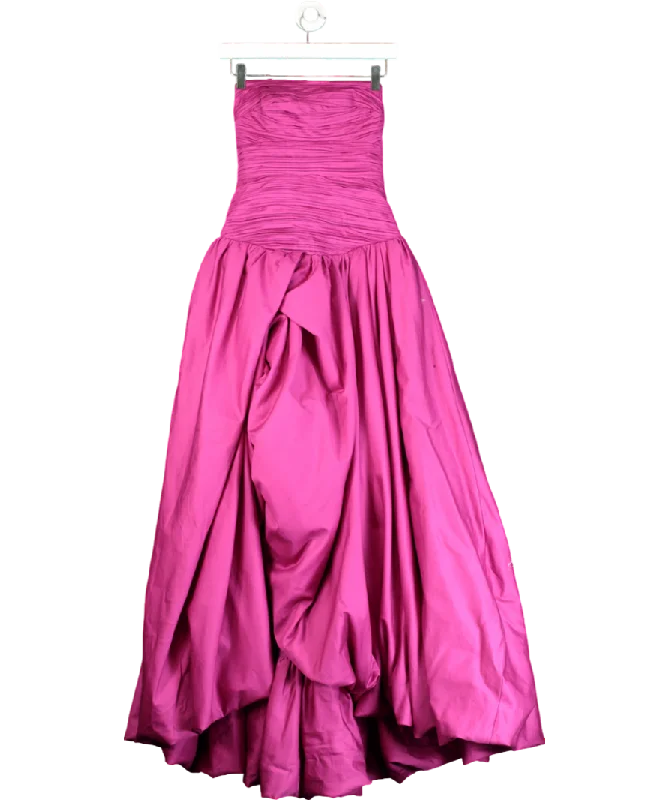 ladies-maxi-dress-black-breeze-Aje Pink Violette Bubble Hem Maxi Dress UK 6