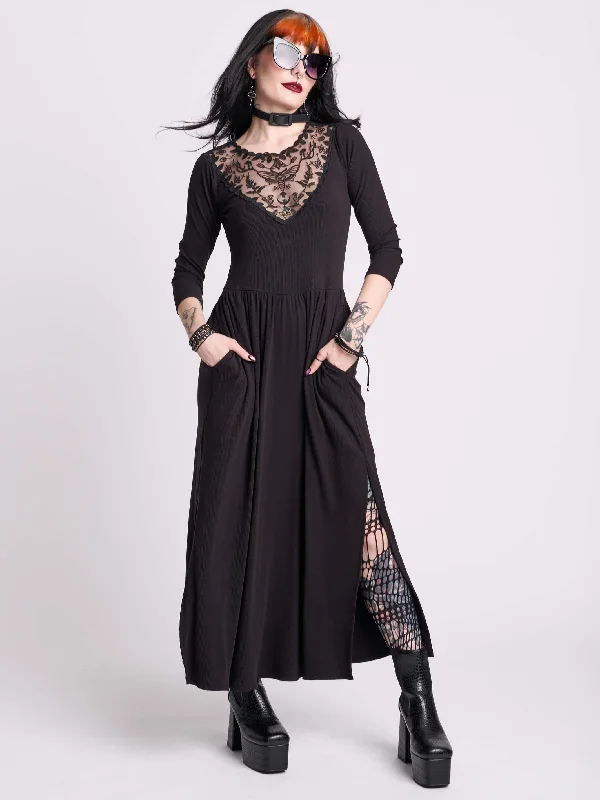 ladies-maxi-dress-celeb-charm-Dark Delights Maxi Dress