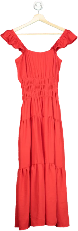 ladies-maxi-dress-magenta-muse-AX Paris Red Maxi Dress UK 8