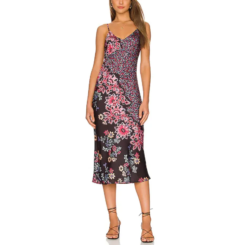 Women's midi dress mid chic -Free People Women's Your Better Side Floral Print Midi Slip Dress