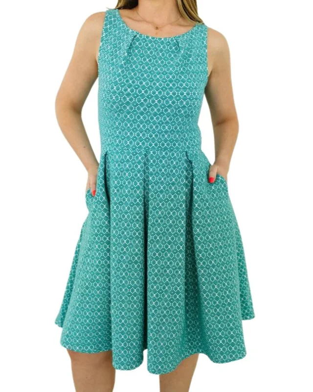 Women's flare dress brunch -Anita Fit-And-Flare Dress in Turquoise | Turquoise