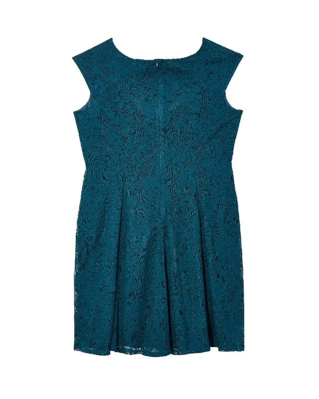 Women's flare dress sale -Galilee Lace Fit & Flare Dress | Teal