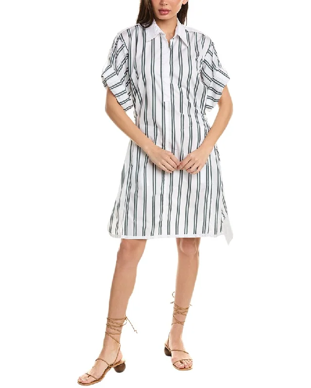 Women's shirt dress frill pop -3.1 Phillip Lim Striped Shirtdress