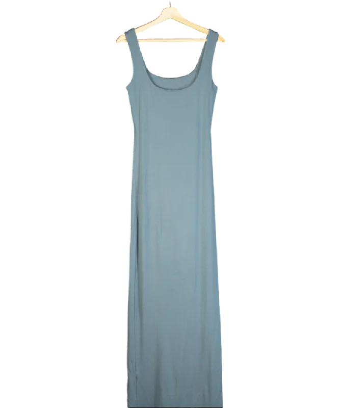 ladies-maxi-dress-caramel-charm-Viveh Blue Sapphire Sleeveless Jersey Maxi Dress UK 4