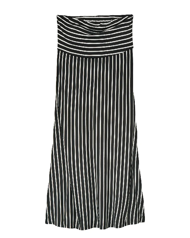 ladies-maxi-dress-effortless-ember-Chesapeake Strapless Maxi Dress | Black / White