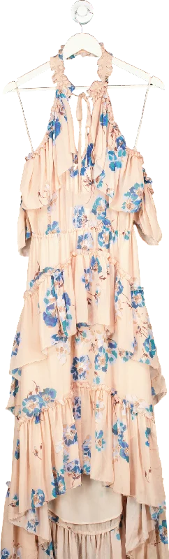 ladies-maxi-dress-mint-mirth-Ulla Johnson Peach Floral Maxi Dress UK 10