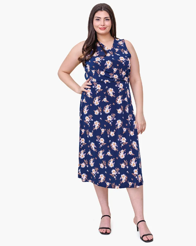 Women's midi dress frost glow -Tasia Midi Dress | Navy