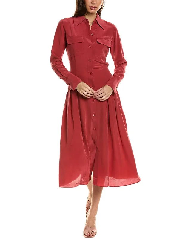 Women's shirt dress tide pop -Equipment Natacha Silk Shirtdress