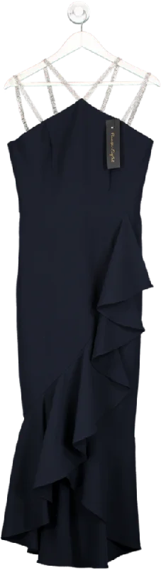 ladies-maxi-dress-high-neck-hush-Phase Eight Navy Chantal Maxi Dress UK 12