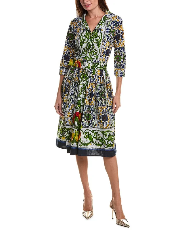 Women's shirt dress pinch flair -Samantha Sung Audrey Shirtdress