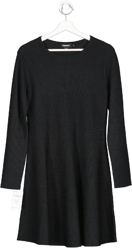 Women's flare dress military -DKNY Black Fit And Flare Dress UK M