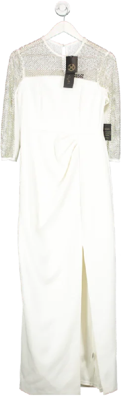 ladies-maxi-dress-shopping-silk-Phase Eight Ivory Belle Emb Maxi Dress UK Size 10