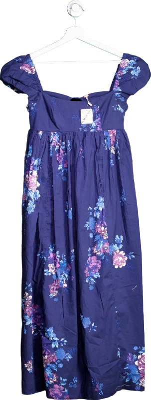 ladies-maxi-dress-plum-poise-Free People Blue Linda Lou Poplin Maxi Dress UK XS