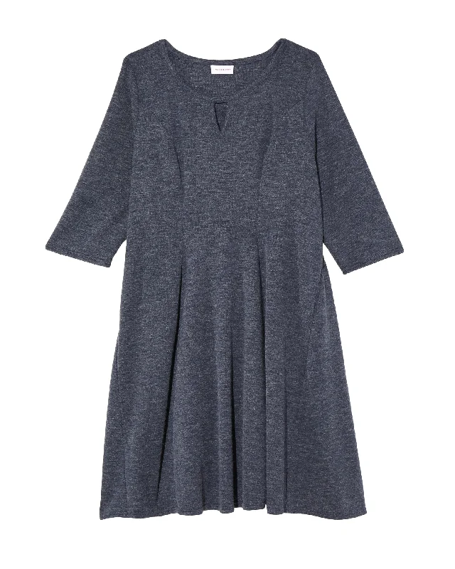 Women's flare dress anniversary -Arnica Key Hole Fit and Flare Dress | Navy