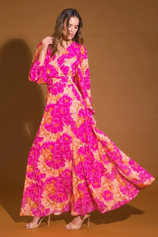 ladies-maxi-dress-bell-sleeve-bliss-CUNNINGHAM FLORALS WOVEN MAXI DRESS