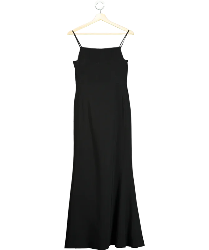 ladies-maxi-dress-square-sweep-Karen Millen Black Sleeveless Maxi Dress UK 6