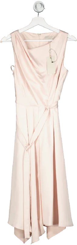 Women's midi dress frill glow -Coast Blush Pink Savannah Soft Midi Dress BNWT UK 14